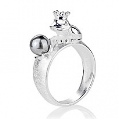 Schmuck Ring Froggy in Silber mit Perle